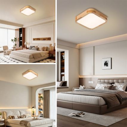 Brilagi - LED плафон WOODLINE SQUARE LED/32W/230V 3000/4000/6000K дъб 30x30 cm