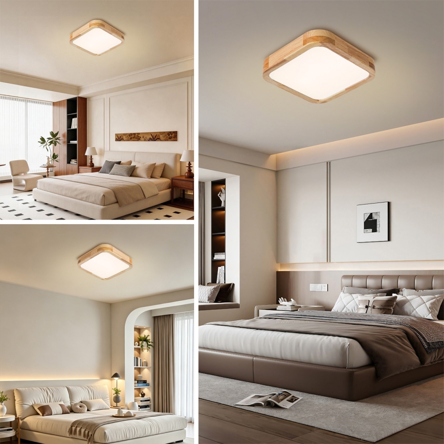 Brilagi - LED плафон WOODLINE SQUARE LED/32W/230V 3000/4000/6000K дъб 30x30 cm