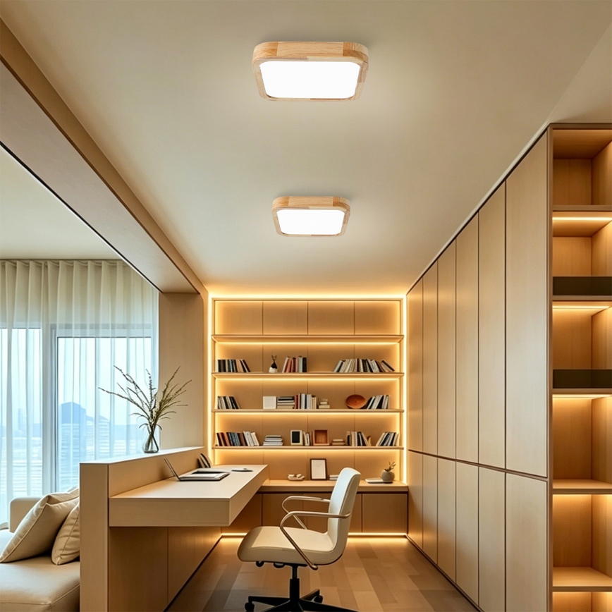 Brilagi - LED плафон WOODLINE SQUARE LED/32W/230V 3000/4000/6000K дъб 30x30 cm
