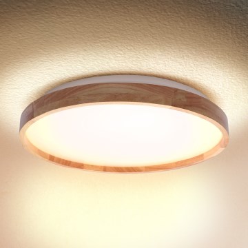 Brilagi - LED таванен плафон ALSON LED/24W/230V Ø 29,5 см, дъб