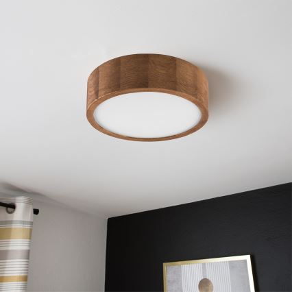 Brilagi - LED таванен плафон CARVALHO 1xE27/15W/230V дъб/череша Ø 27 см