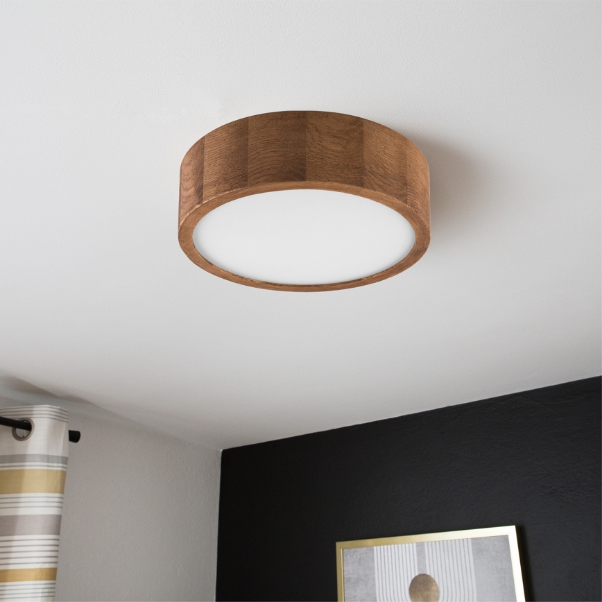 Brilagi - LED таванен плафон CARVALHO 1xE27/15W/230V дъб/череша Ø 27 см