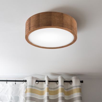 Brilagi - LED таванен плафон CARVALHO 1xE27/15W/230V дъб/череша Ø 27 см