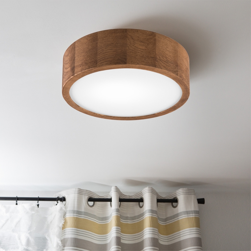Brilagi - LED таванен плафон CARVALHO 1xE27/15W/230V дъб/череша Ø 27 см