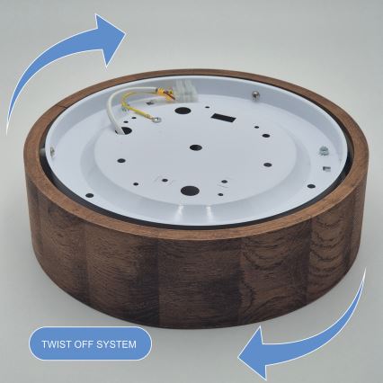 Brilagi - LED таванен плафон CARVALHO 1xE27/15W/230V дъб/череша Ø 27 см