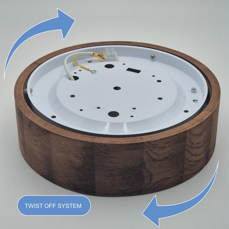 Brilagi - LED таванен плафон CARVALHO 1xE27/15W/230V дъб/череша Ø 27 см