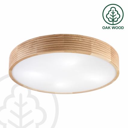 Brilagi - LED таванен плафон CARVALHO MODERN 4xE27/60W/230V дъб Ø 57,5 см