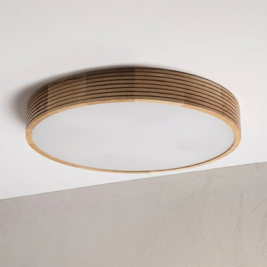 Brilagi - LED таванен плафон CARVALHO MODERN 4xE27/60W/230V дъб Ø 57,5 см