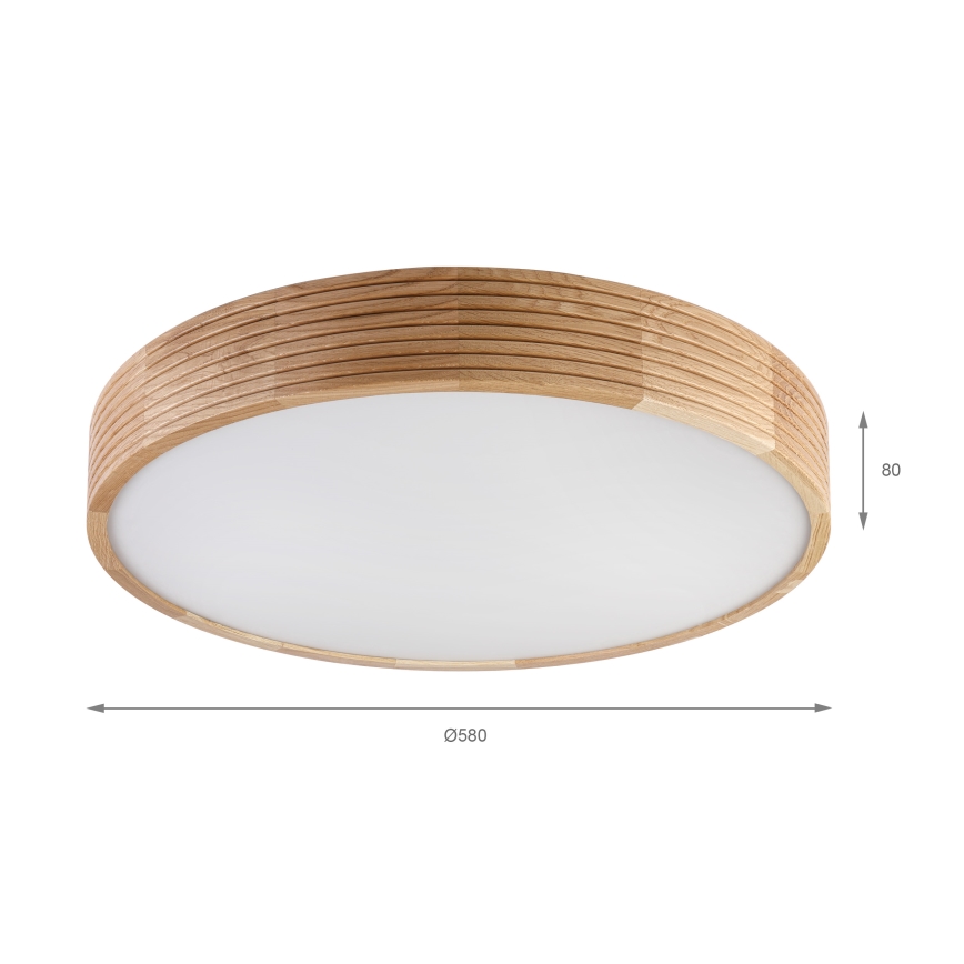 Brilagi - LED таванен плафон CARVALHO MODERN 4xE27/60W/230V дъб Ø 57,5 см