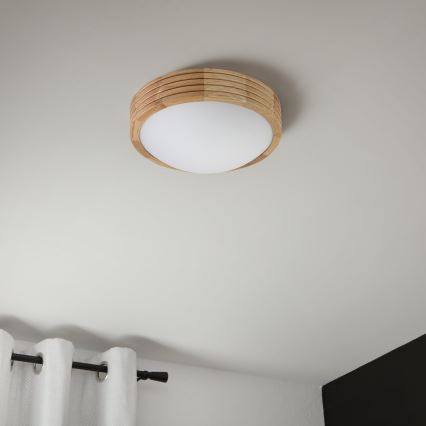 Brilagi - LED таванно осветително тяло CARVALHO MODERN SLIM 1xE27/60W/230V Ø 27,5 см дъб