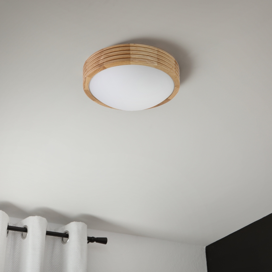 Brilagi - LED таванно осветително тяло CARVALHO MODERN SLIM 1xE27/60W/230V Ø 27,5 см дъб