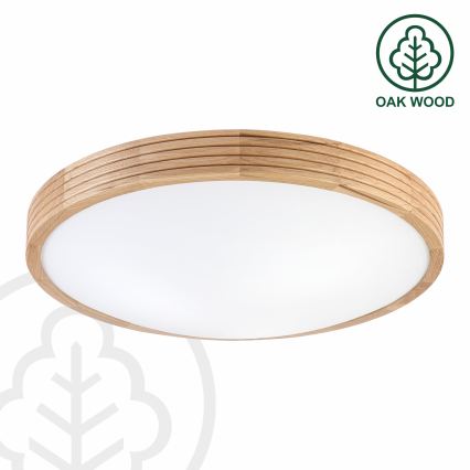 Brilagi - LED плафон CARVALHO MODERN SLIM 3xE27/60W/230V Ø 47,5 cm дъб