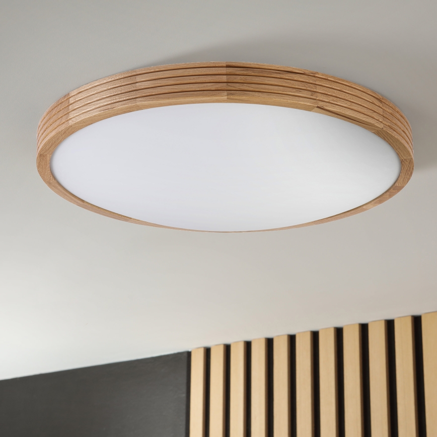 Brilagi - LED плафон CARVALHO MODERN SLIM 3xE27/60W/230V Ø 47,5 cm дъб
