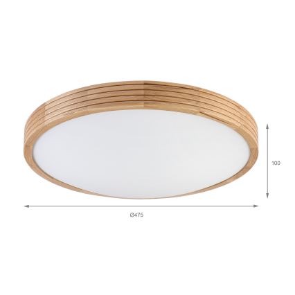 Brilagi - LED плафон CARVALHO MODERN SLIM 3xE27/60W/230V Ø 47,5 cm дъб