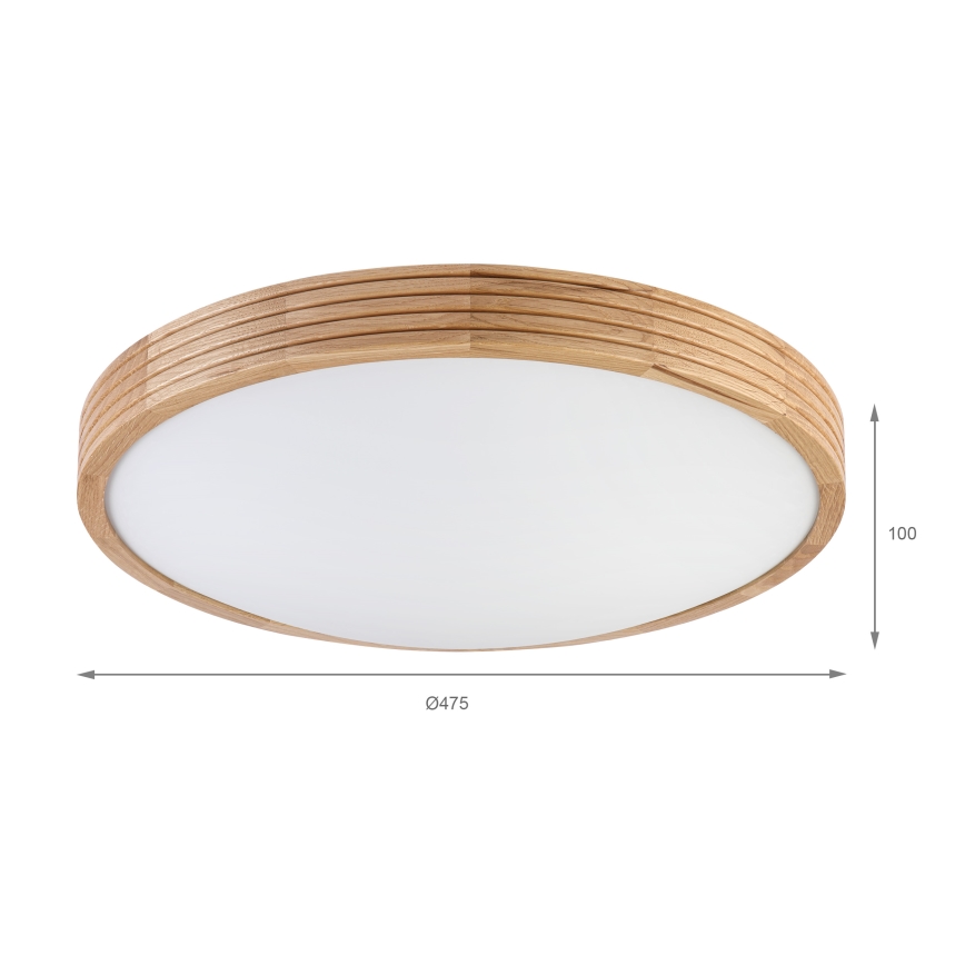Brilagi - LED плафон CARVALHO MODERN SLIM 3xE27/60W/230V Ø 47,5 cm дъб