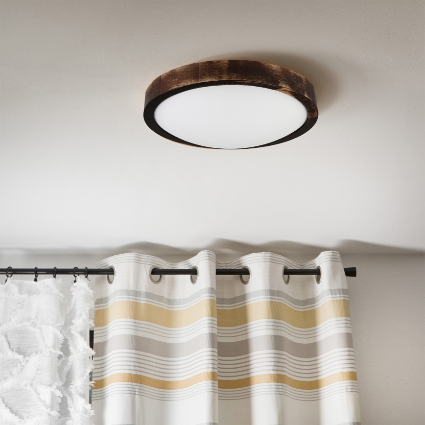 Brilagi - LED таванен плафон CARVALHO SLIM SMOKEY LED/20W/230V, дъб, Ø 27,5 см