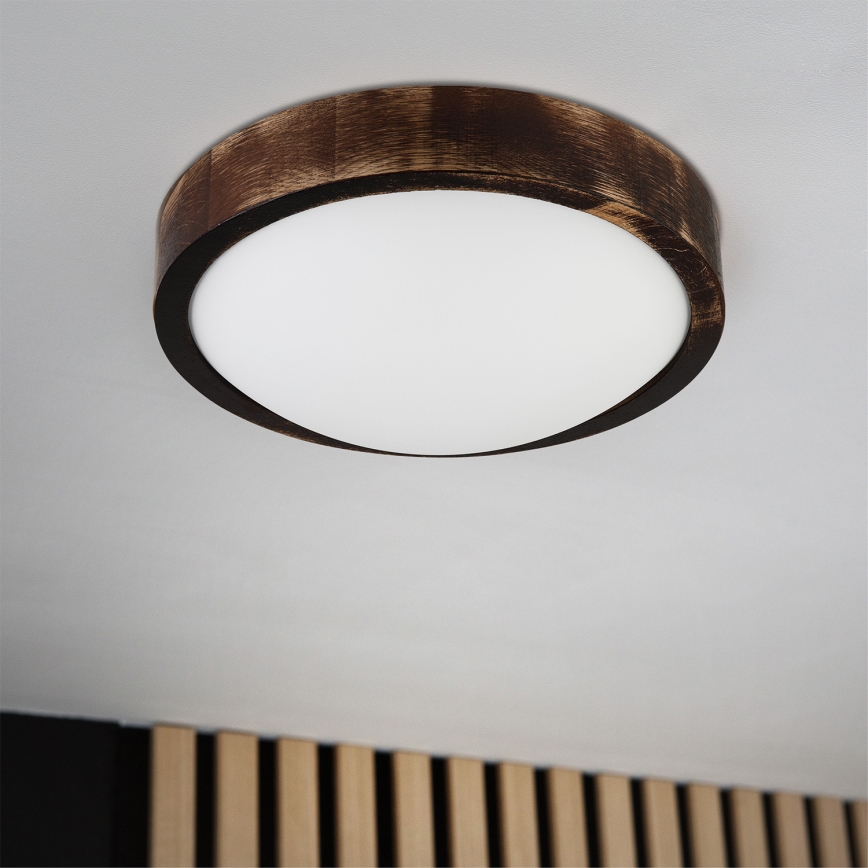 Brilagi - LED таванен плафон CARVALHO SLIM SMOKEY LED/20W/230V, дъб, Ø 27,5 см