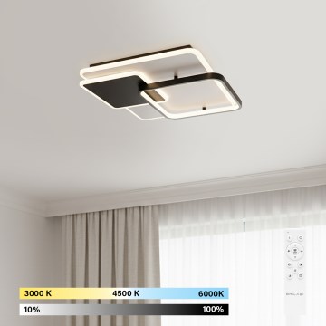 Brilagi - LED таванен плафон FLARE с възможност за димиране LED/64W/230V 3000-6000K 45x45 cm бял/черен + дистанционно управление