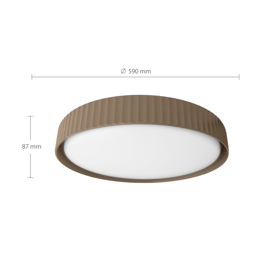 Brilagi - LED димируемо таванно осветително тяло LUCIA LED/60W/230V 3000-6500K Ø 59 cm кафяво + дистанционно управление