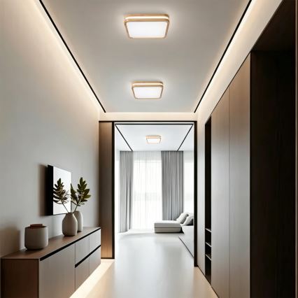 Brilagi - LED таванно осветително тяло MOLINA SQUARE LED/32W/230V 3000/4000/6000K дъб 30x30 см