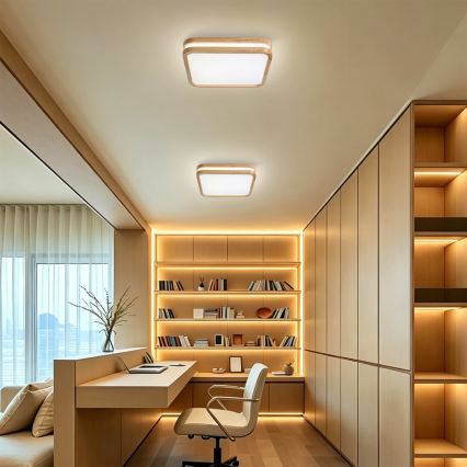 Brilagi - LED таванно осветително тяло MOLINA SQUARE LED/32W/230V 3000/4000/6000K дъб 30x30 см