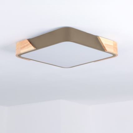 BRILAGI - LED таванен плафон PILANA SQUARE LED/24W/230V дъб/бежов 32x32 см