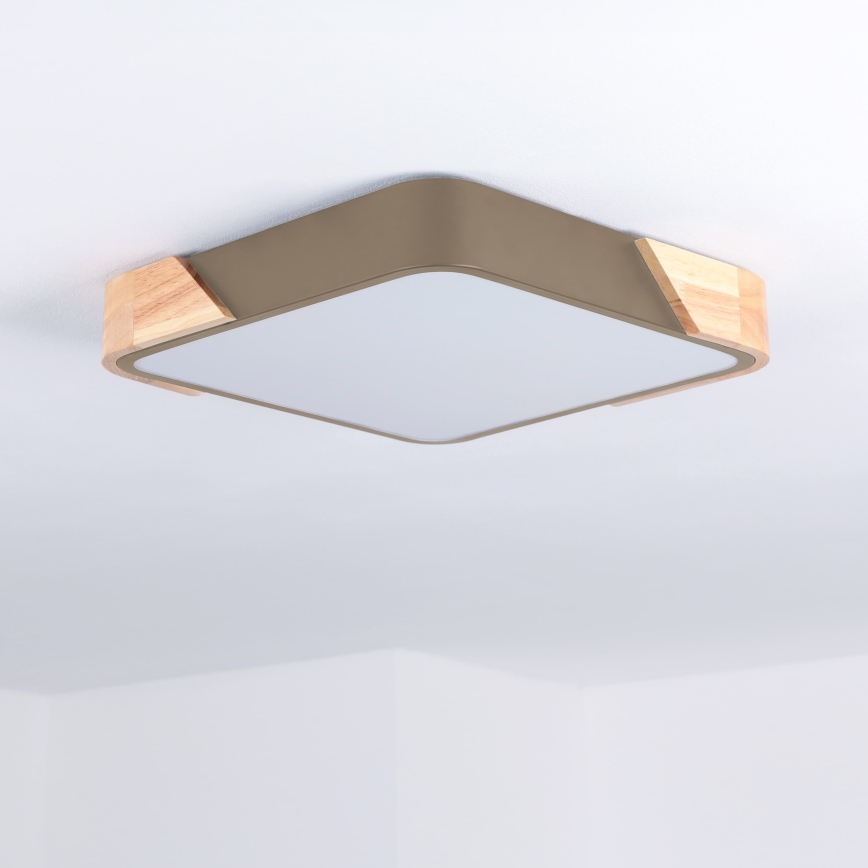 BRILAGI - LED таванен плафон PILANA SQUARE LED/24W/230V дъб/бежов 32x32 см