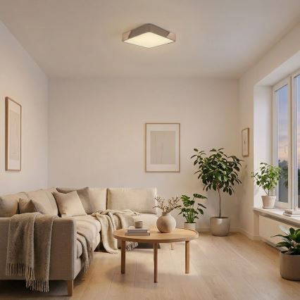 BRILAGI - LED таванен плафон PILANA SQUARE LED/24W/230V дъб/бежов 32x32 см