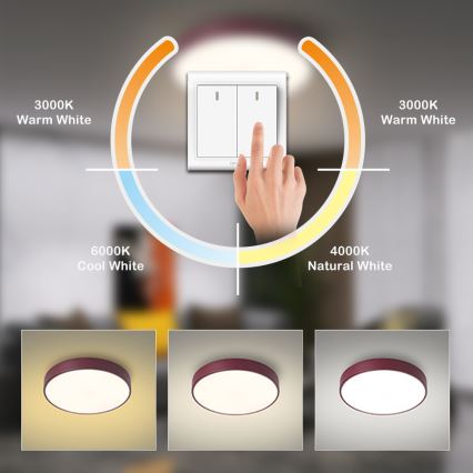 Brilagi - LED таванно осветително тяло POOL LED/36W/230V 3000/4000/6000K диаметър 30 см бордо