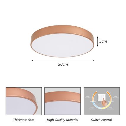 Brilagi - LED таванно осветително тяло POOL LED/60W/230V 3000/4000/6000K Ø 50 см бронзово