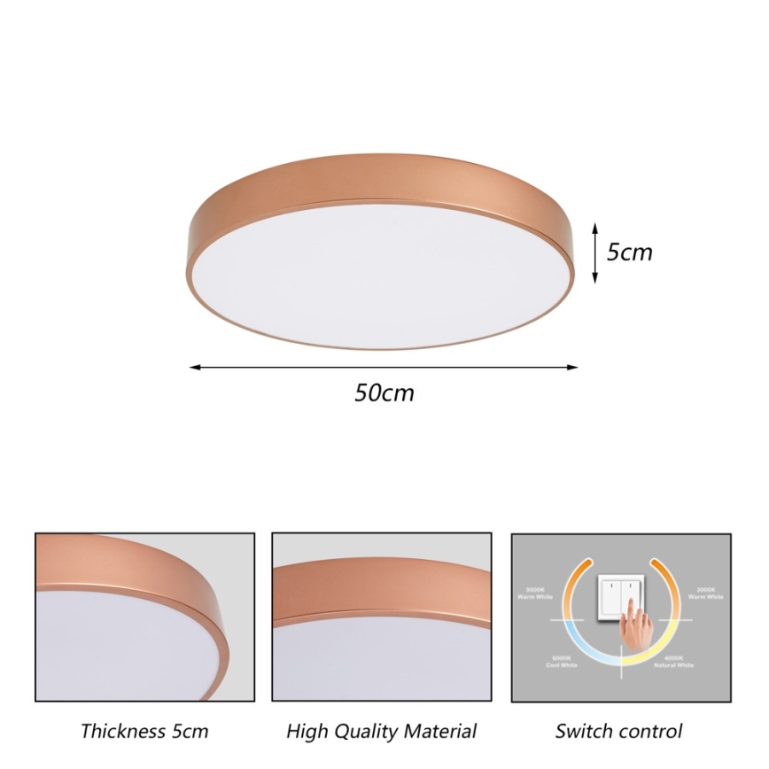 Brilagi - LED таванно осветително тяло POOL LED/60W/230V 3000/4000/6000K Ø 50 см бронзово