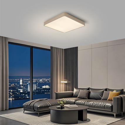 Brilagi - LED димируемо таванно осветително тяло POOL LED/36W/230V 3000-6000K 40x40 cm бежово + дистанционно управление