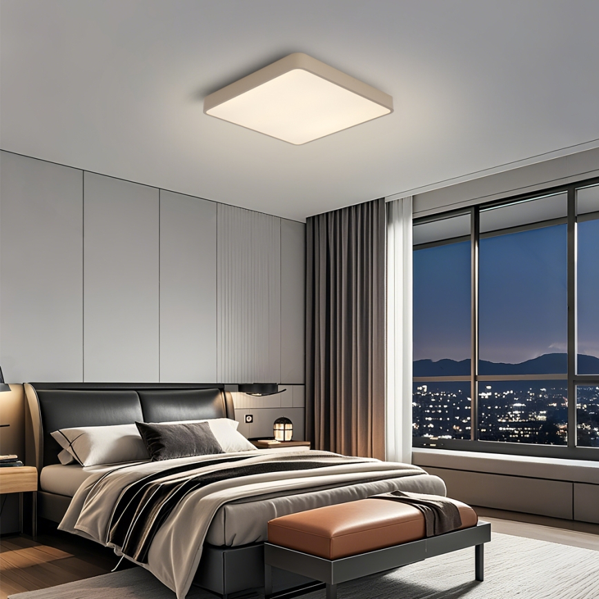 Brilagi - LED димируемо таванно осветително тяло POOL LED/36W/230V 3000-6000K 40x40 cm бежово + дистанционно управление