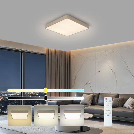 BRILAGI - LED димируемо таванно осветително тяло POOL SQUARE LED/36W/230V 3000-6000K 40x40 cm бежово + дистанционно управление