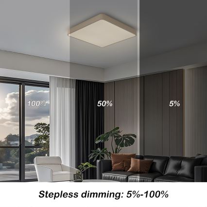 BRILAGI - LED димируемо таванно осветително тяло POOL SQUARE LED/36W/230V 3000-6000K 40x40 cm бежово + дистанционно управление