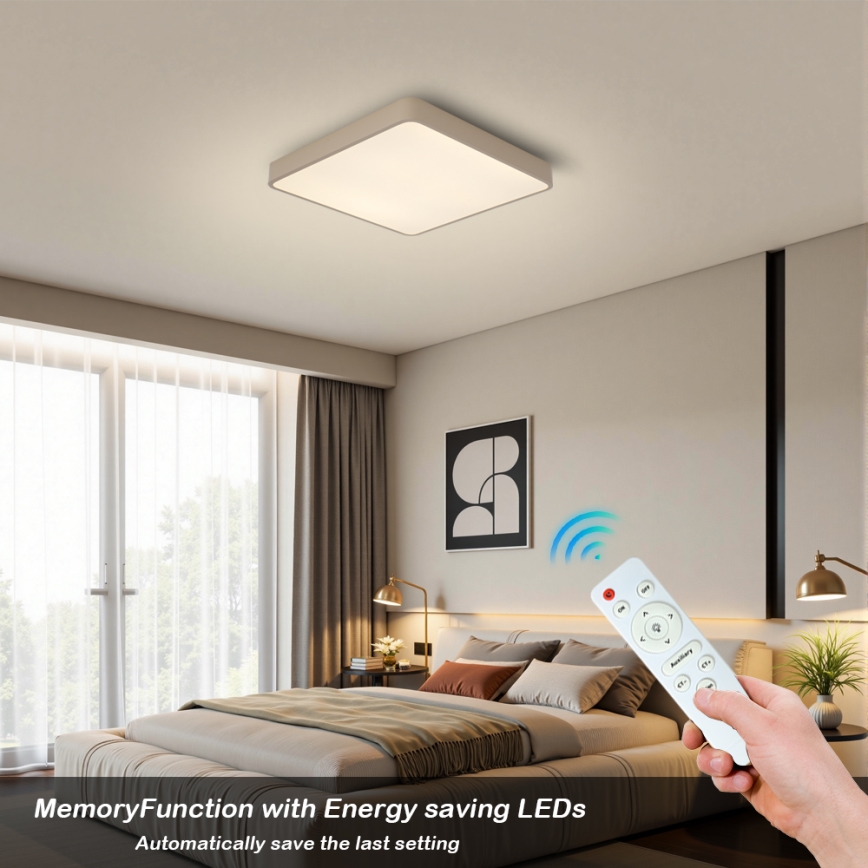 BRILAGI - LED димируемо таванно осветително тяло POOL SQUARE LED/36W/230V 3000-6000K 40x40 cm бежово + дистанционно управление