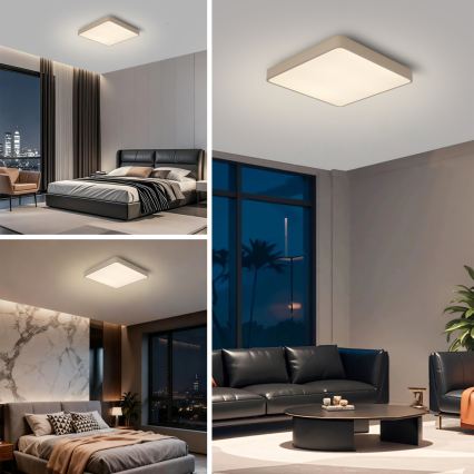 BRILAGI - LED димируемо таванно осветително тяло POOL SQUARE LED/36W/230V 3000-6000K 40x40 cm бежово + дистанционно управление