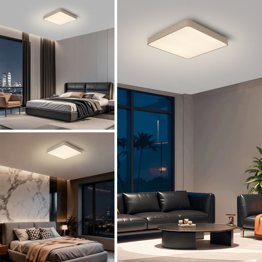 BRILAGI - LED димируемо таванно осветително тяло POOL SQUARE LED/36W/230V 3000-6000K 40x40 cm бежово + дистанционно управление