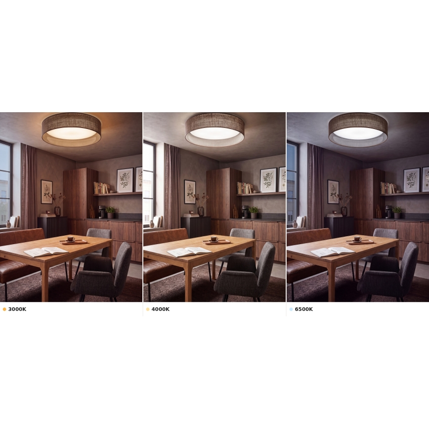 BRILAGI - LED плафон VELVET VARI LED/24W/230V 3000/4000/6500K диам. 45 см кафяв