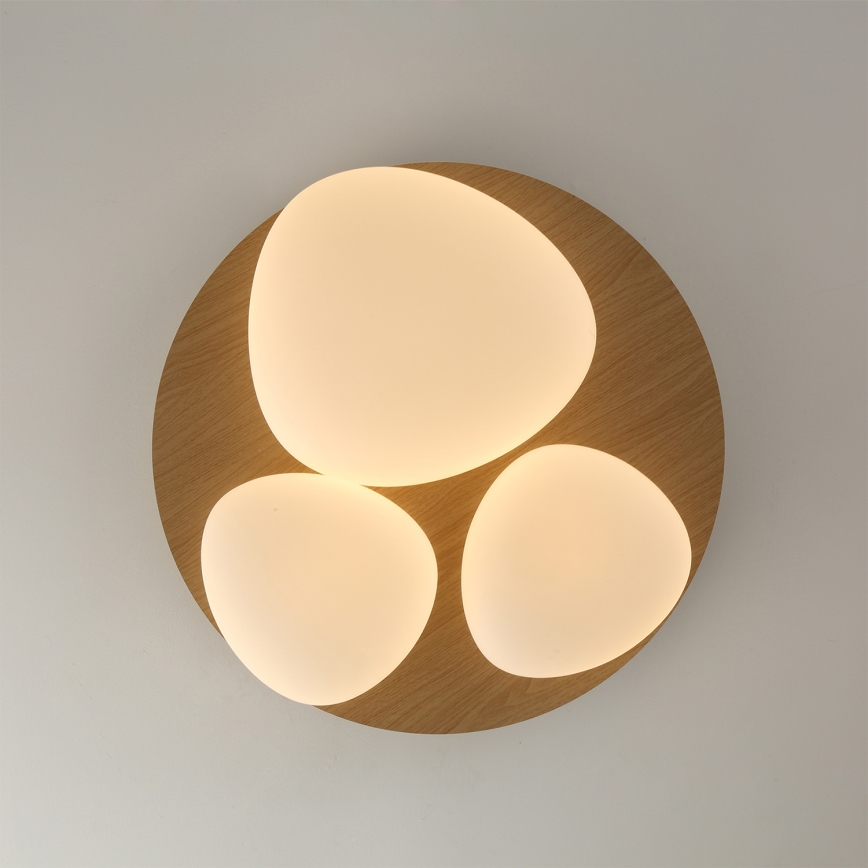 Brilagi - LED таванен плафон VISBY WOOD LED/36W/230V Ø 50 см кафяв