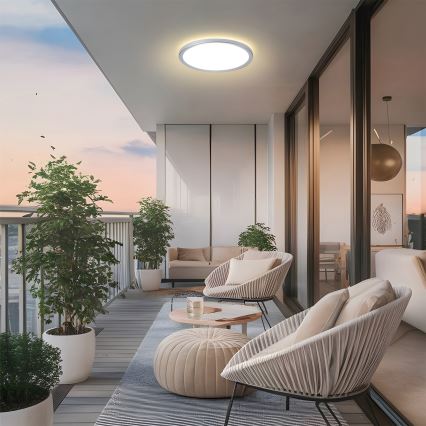 Brilagi - LED таванно осветително тяло за баня ULTRA SLIM LED/24W/230V Ø 42 см сребрист IP54