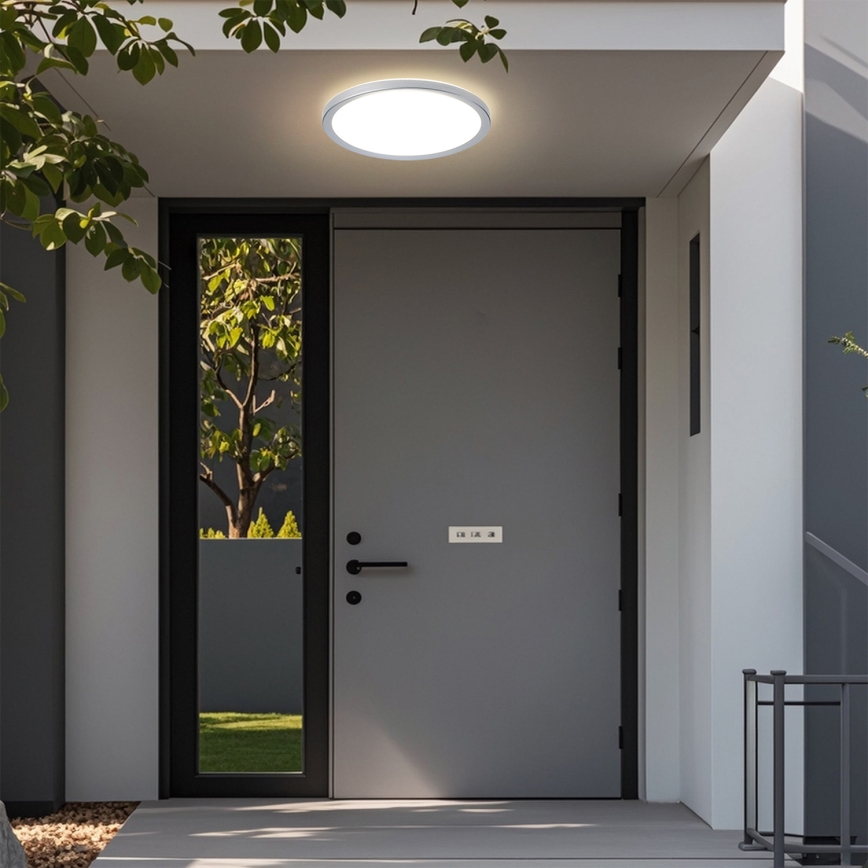 Brilagi - LED таванно осветително тяло за баня ULTRA SLIM LED/24W/230V Ø 42 см сребрист IP54