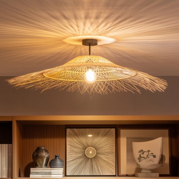 Brilagi - LED таванен полилей CERIA BOHO 1xE27/60W/230V Ø 100 см черен/бежов