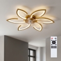Brilagi - LED таванен вентилатор с димируемо осветление, 34W/230V, 3000–6500K, диаметър 78 cm, златен, с дистанционно управление