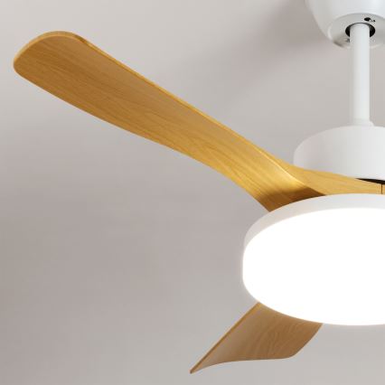 Brilagi - Димируем таванен вентилатор с LED, 34 W, 230 V, 3000-6500 K, Ø 106 см, бял/кафяв + дистанционно управление