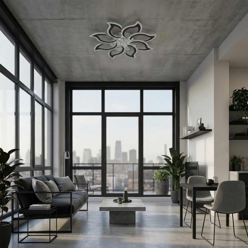 Brilagi - LED таванен вентилатор с функция за димиране LED/44W/230V Ø 90 см, черен + дистанционно управление