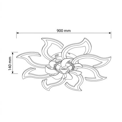 Brilagi - LED таванен вентилатор с функция за димиране LED/44W/230V Ø 90 см, черен + дистанционно управление