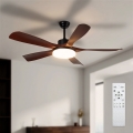 Brilagi - LED таванен вентилатор с възможност за димиране LED/34W/230V 132 cm черен/кафяв + дистанционно управление
