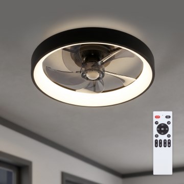 Brilagi - LED таванен вентилатор с възможност за димиране LED/34W/230V 3000-6500K Ø 50 см черен + дистанционно управление