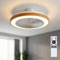 Brilagi - LED таванен вентилатор с възможност за димиране LED/38W/230V 3000-6500K Ø 50 см бял/кафяв + дистанционно управление